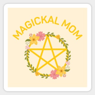 Magickal Mom Midsummer Floral Pentacle Cheeky Witch® Sticker